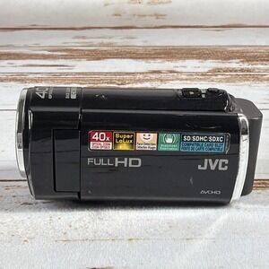 JVC Everio GZ‑E10BU High Definition Camcorder Black w/ Battery No Charger – Used
